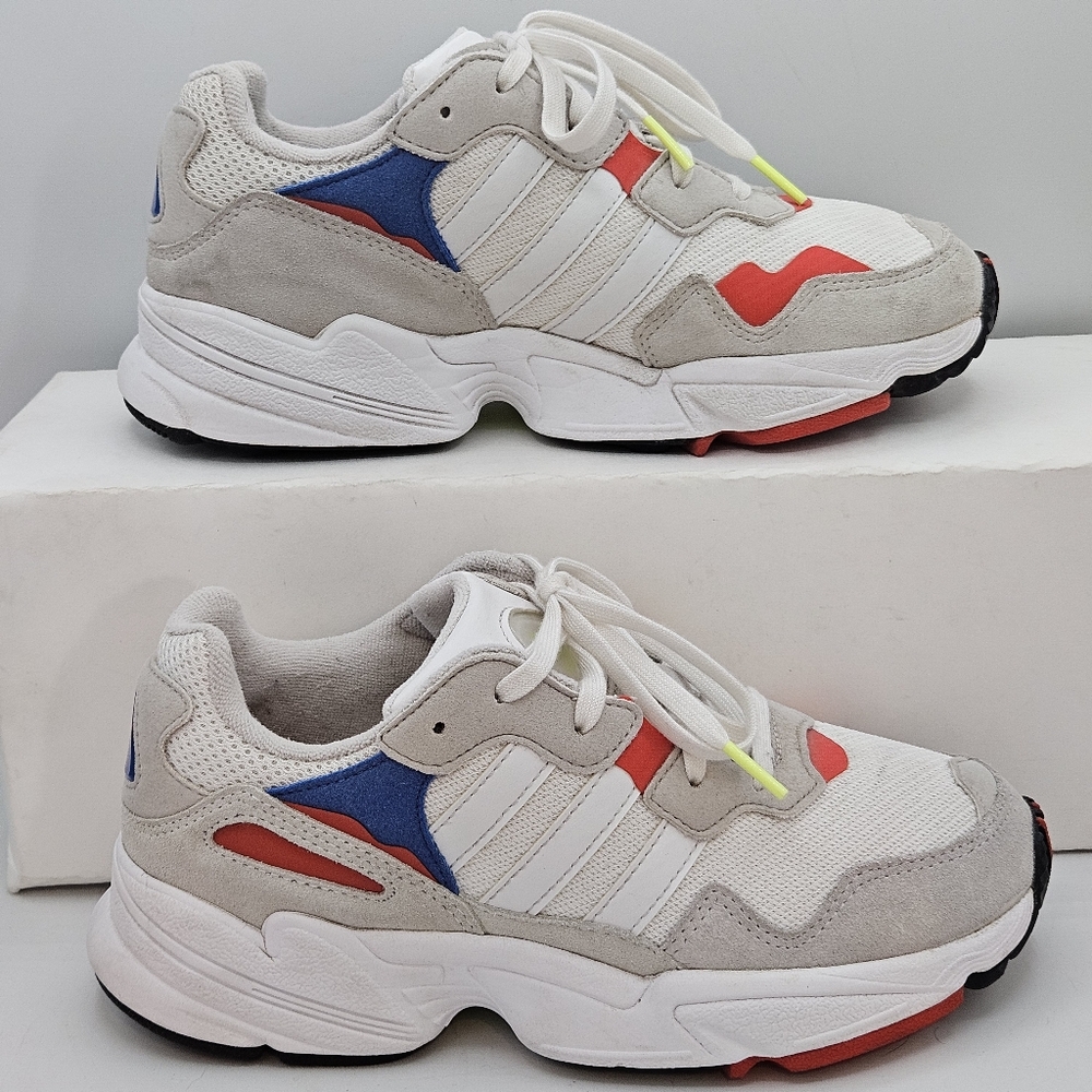 Adidas Yung-96 J Big Kids Shoes Cloud White-Crystal White- Red F35271 size 4.5